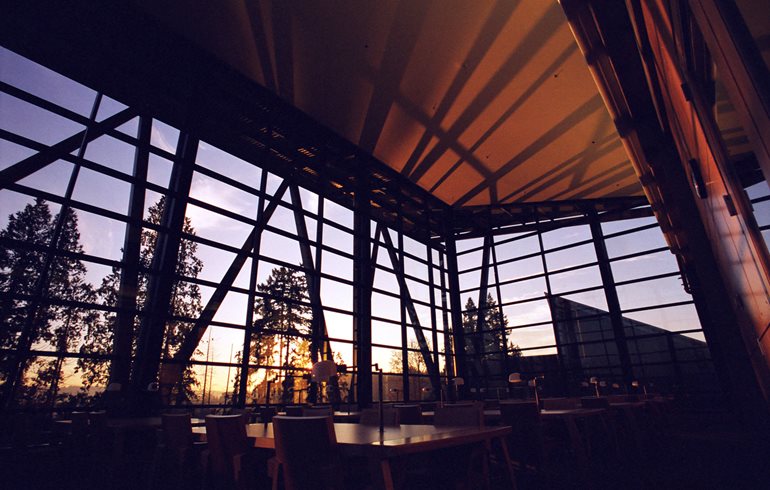 The Campus Library Reading Room at dawn