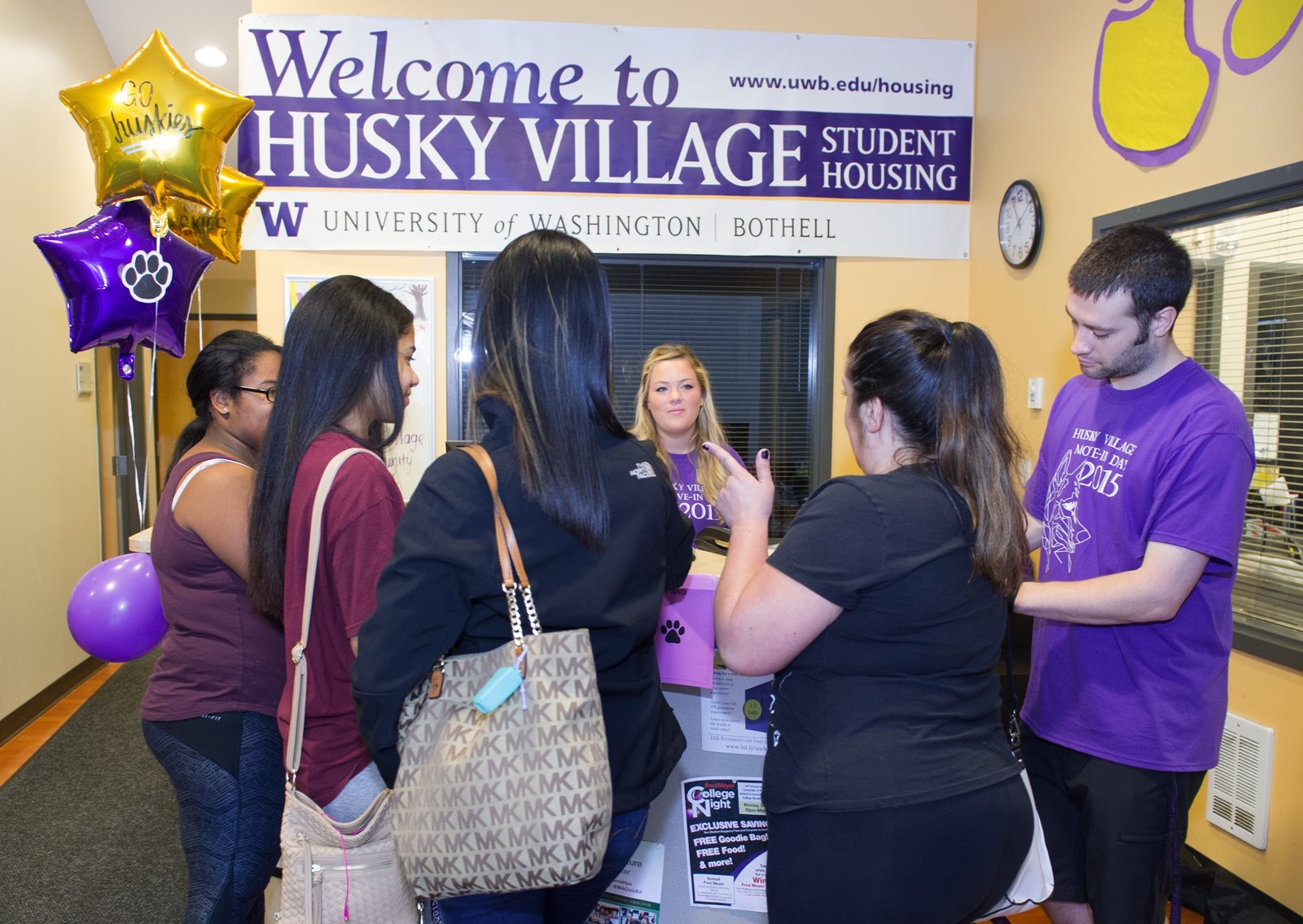 New students at Husky Village.