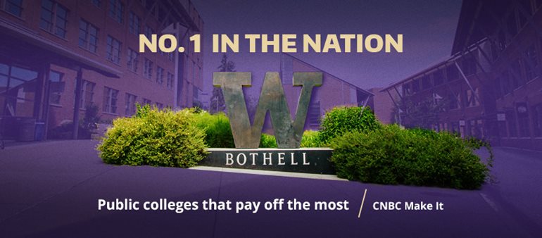 Graphic illustrating UW Bothell ranked Number 1