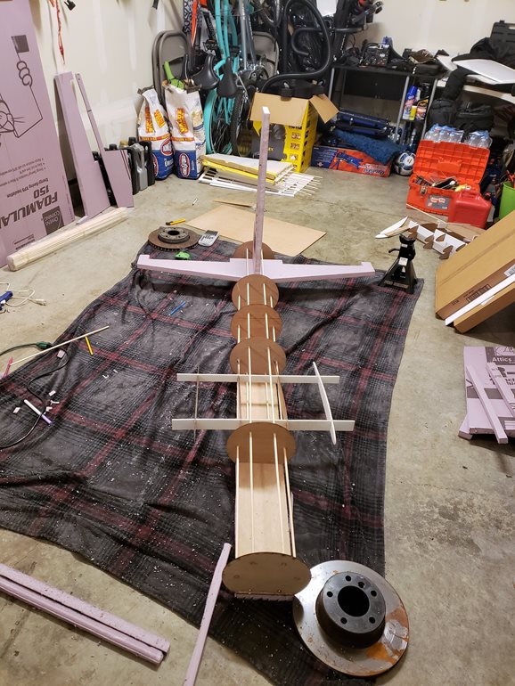 Plane construction in progress.