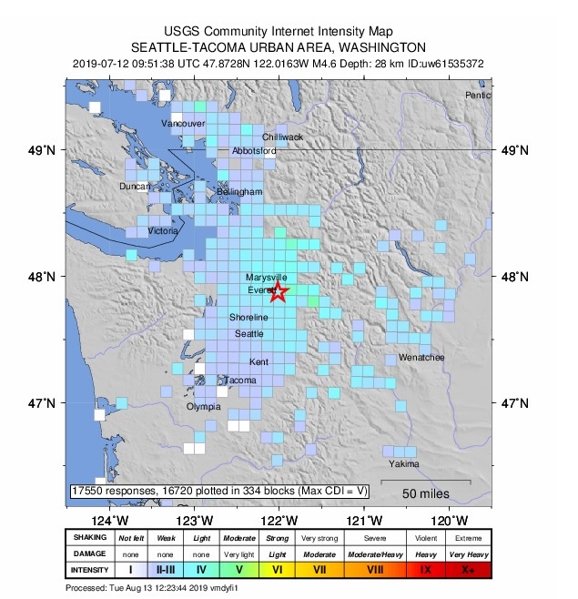USGS quake map