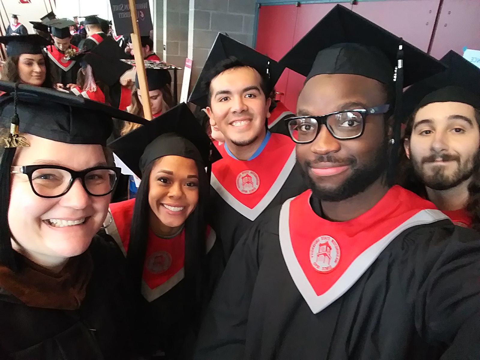 Ruth as WSU graduation with students