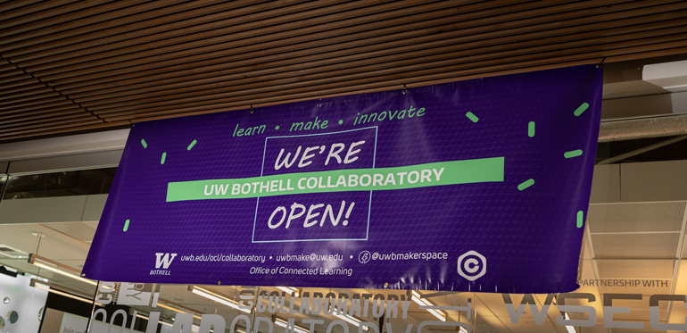 Banner of Collaboratory grand opening
