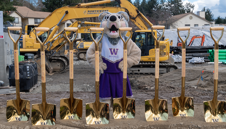 Holly Husky at groundbreaking