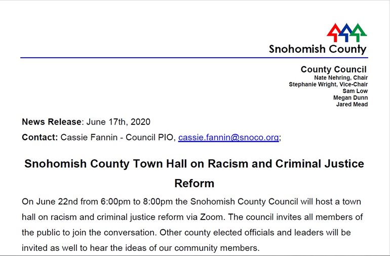 Copy of county news release