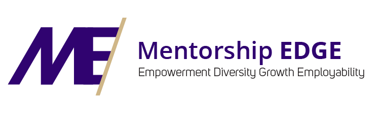 Mentorship edge logo with text empowerment diversity growth employability